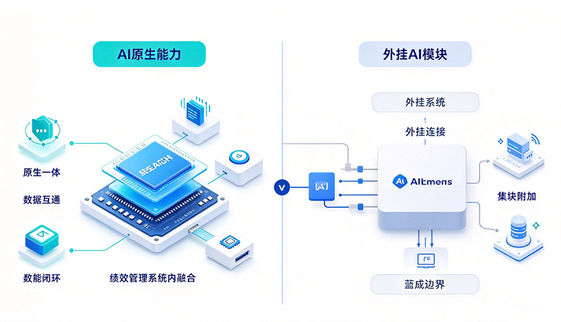 绩效考核系统选型：AI原生能力 vs 外挂AI模块，怎么分辨